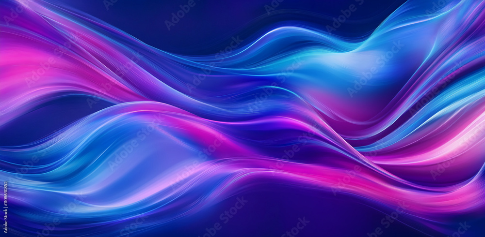 Naklejka premium Vibrant waves of color blend seamlessly in a mesmerizing abstract background