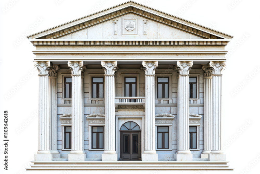 Elegant classic architecture with grand columns and detailed facade, showcasing majestic building design that evokes sense of history and sophistication Elegant classic architecture with grand columns and detailed facade, showcasing majestic building design that evokes sense of history and sophistication