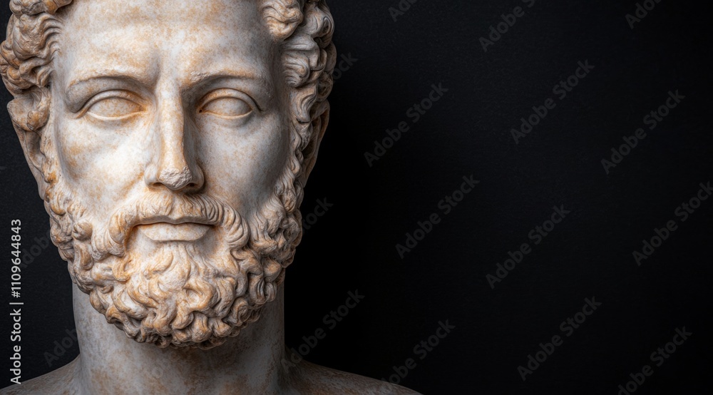Detailed marble bust of a bearded man Detailed marble bust of a bearded man