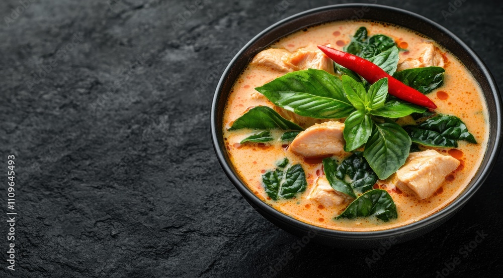 Spicy thai red curry with chicken and vegetables Spicy thai red curry with chicken and vegetables