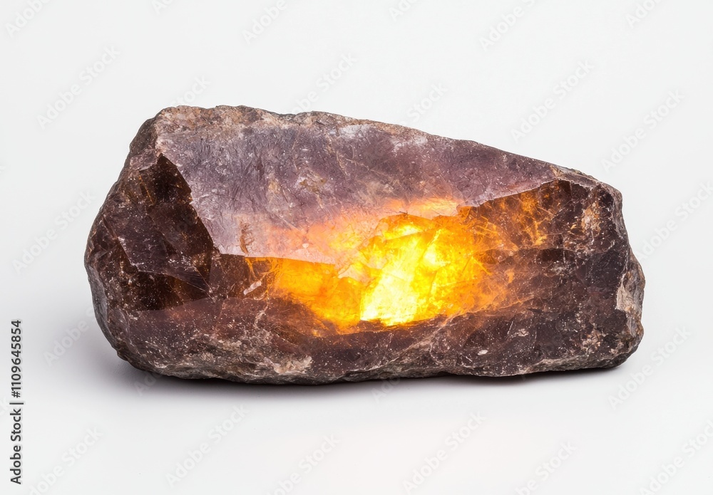 Glowing amber crystal rock Glowing amber crystal rock