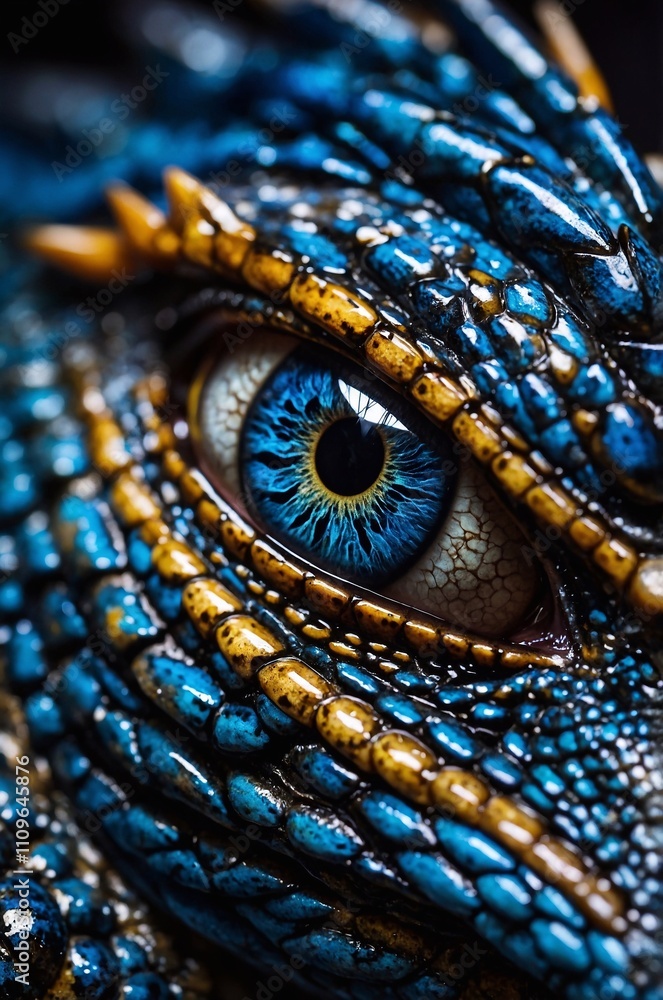 Fototapeta premium Close up of a blue dragon's eye 