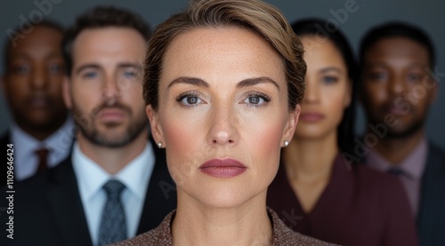 Confident business team posing for portrait