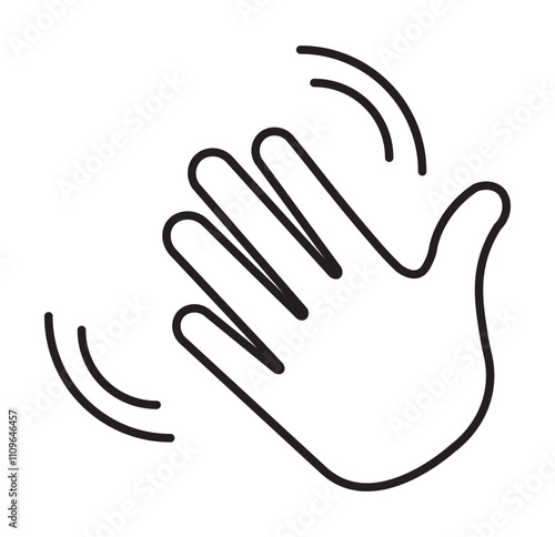 waving hand icon vector icon. 