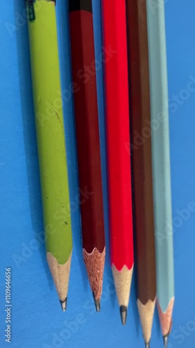 Closeup View of 5 Different Pencils