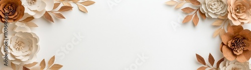 elegant floral frame with paper flowers