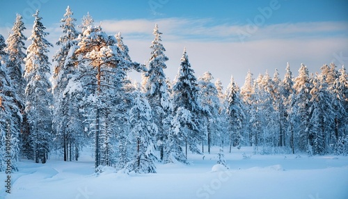 snowy forest at countryside winter rovaniemi lapland
