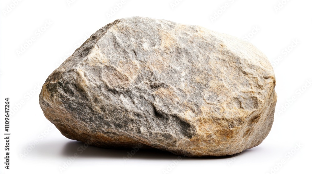A Single Boulder Isolated on White Background A Single Boulder Isolated on White Background