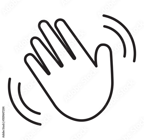 waving hand icon vector icon. 