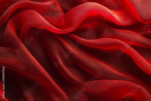 Abstract red fabric with soft wave texture background photo