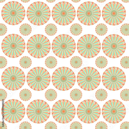 Circle pastel colour pattern on white Background. 