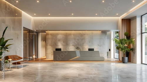 Wallpaper Mural Modern Lobby Interior Design with Minimalist Decor Torontodigital.ca