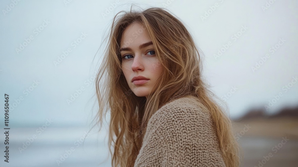ragazza e mare d'inverno ragazza e mare d'inverno