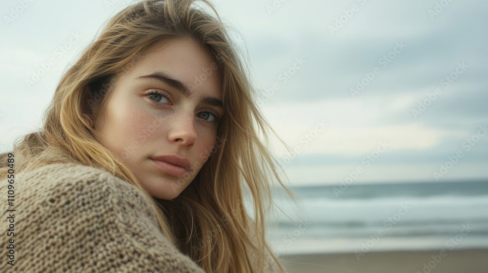 ragazza e mare d'inverno ragazza e mare d'inverno