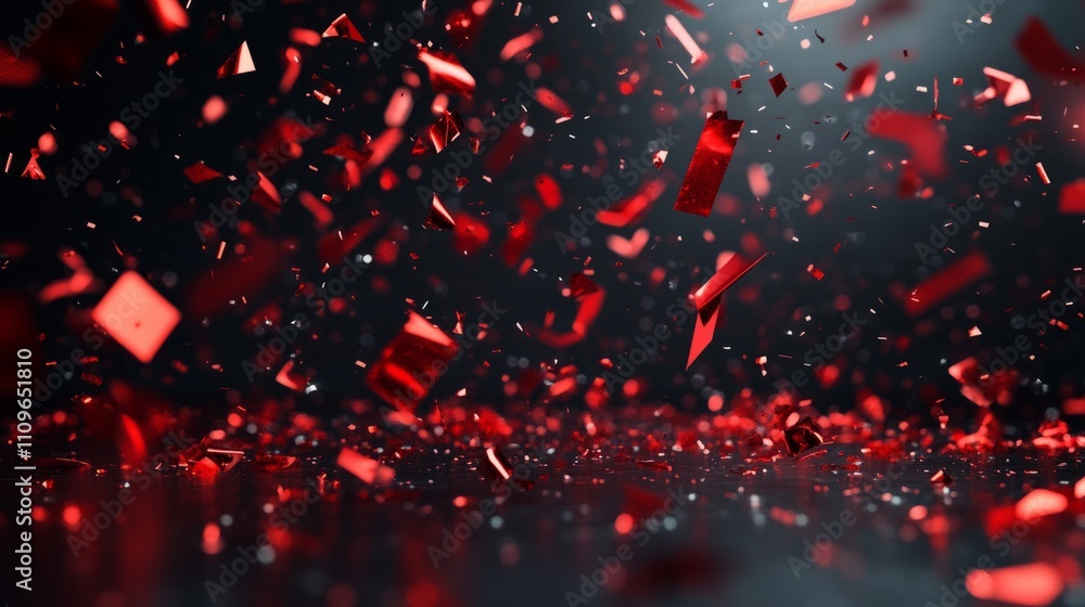 A Wave of Red Confetti Swirling in the Air
A Wave of Red Confetti Swirling in the Air