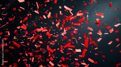 A Wave of Red Confetti Swirling in the Air
 photo