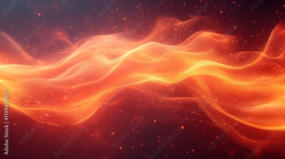 Stunning Abstract Wave of Radiant Orange and Red Light with Beautiful Particles and Soft Gradients, Perfect for Backgrounds and Artistic Designs Stunning Abstract Wave of Radiant Orange and Red Light with Beautiful Particles and Soft Gradients, Perfect for Backgrounds and Artistic Designs