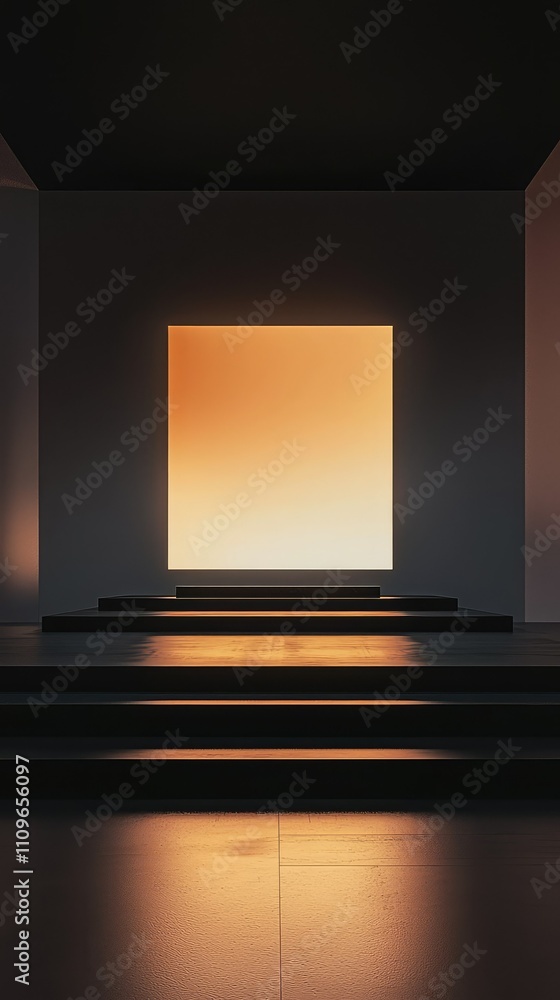 Minimalist Interior with Soft Illuminated Square Design Showcasing a Serene Atmosphere and Modern Aesthetic in a Stylish Gallery Space Minimalist Interior with Soft Illuminated Square Design Showcasing a Serene Atmosphere and Modern Aesthetic in a Stylish Gallery Space