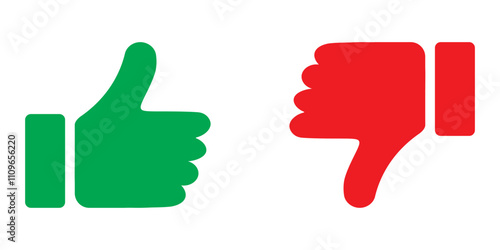 Thumbs up and thumbs down icon set, thumbsup, thumbsdown, vector icon, Vector Icon Design .