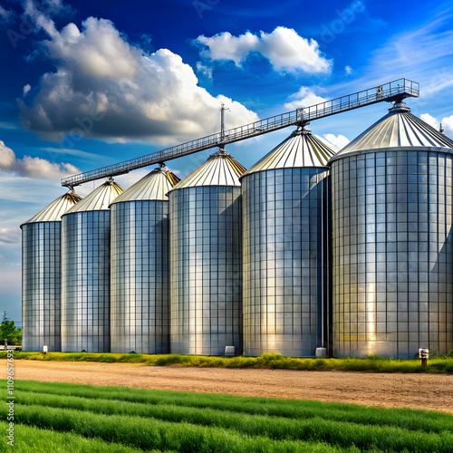 Wallpaper Mural farm grain silos for agriculture Torontodigital.ca