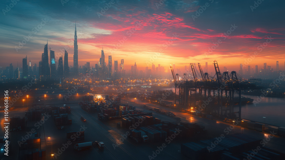 Modern Trade Hub Background Modern Trade Hub Background