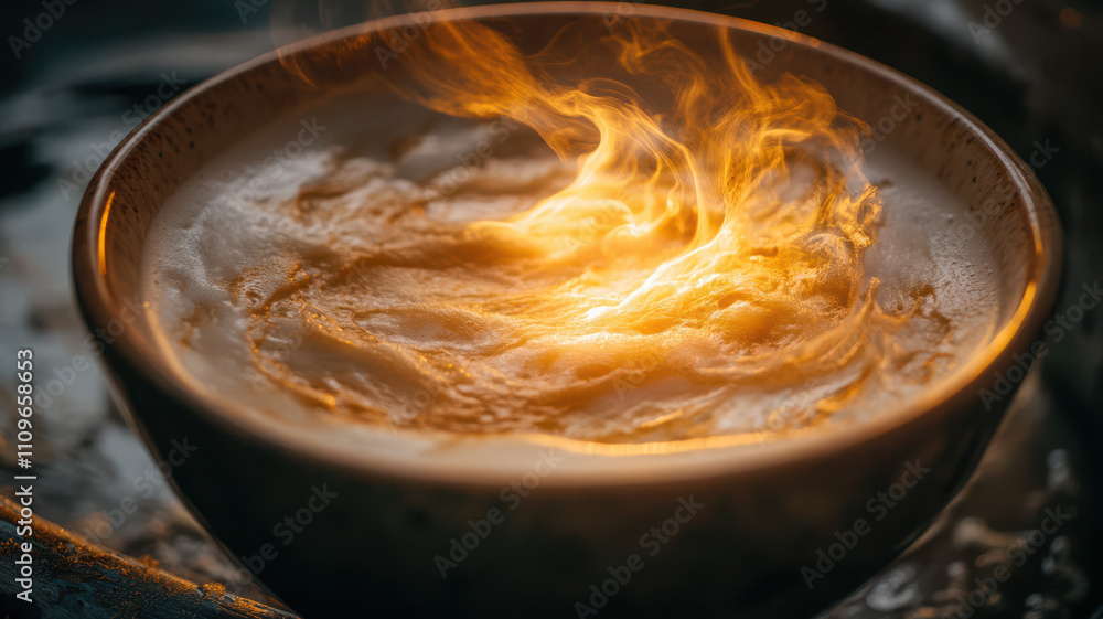 Coffee Foam Swirls in Cup Coffee Foam Swirls in Cup