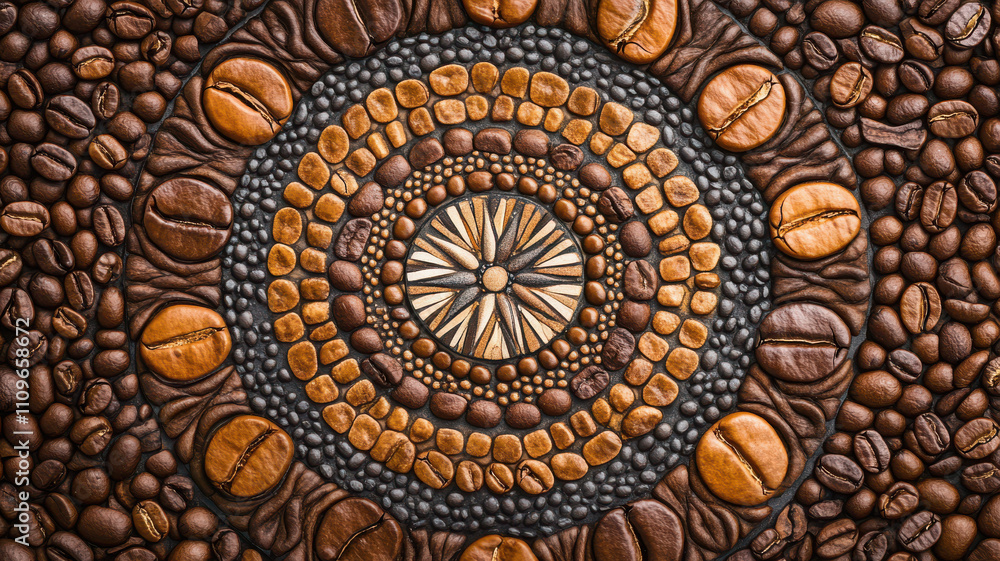 Coffee Bean Mosaic Art Coffee Bean Mosaic Art