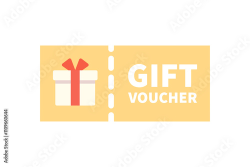 Gift voucher coupon icon. Promo code coupon. Business, sale, discount, special offer, promotion, redeem concepts. Flat vector design isolated illustration.