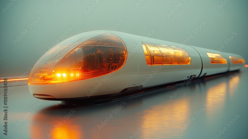Fototapeta premium 3D illustration of a modern bullet train.