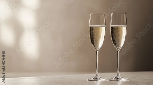 Wallpaper Mural A pair of champagne glasses, on a plain background. Torontodigital.ca