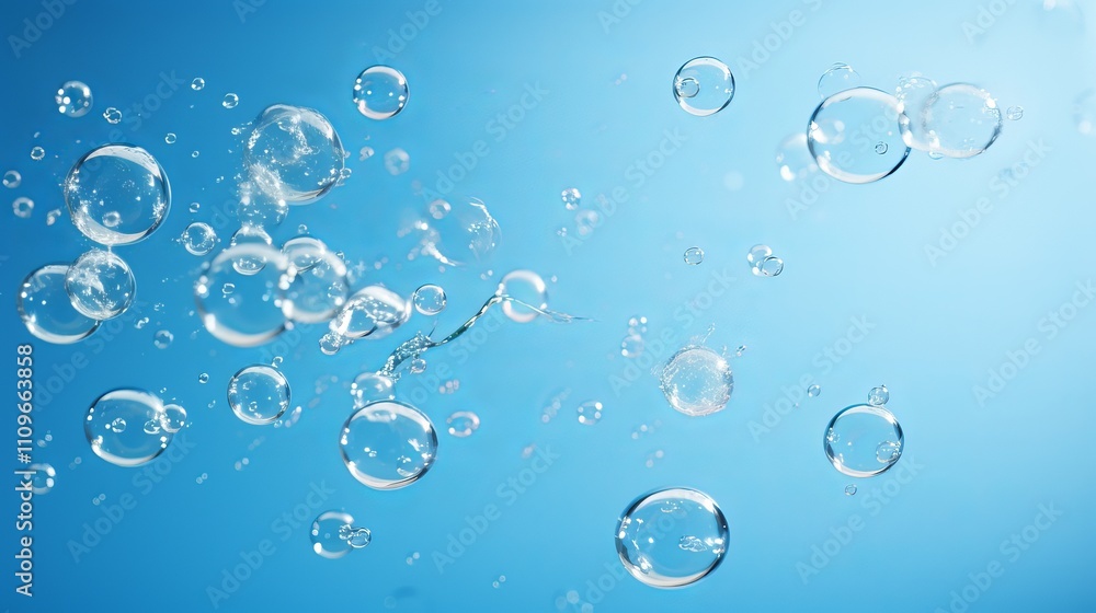 Bubbles rise and dance in the clear blue water on a sunny day. Generative AI Bubbles rise and dance in the clear blue water on a sunny day. Generative AI