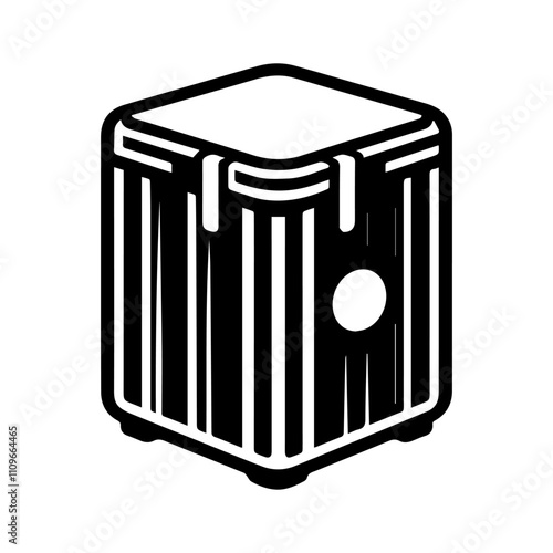 Simple Vector Icon of a cajon – Logo Design Illustration