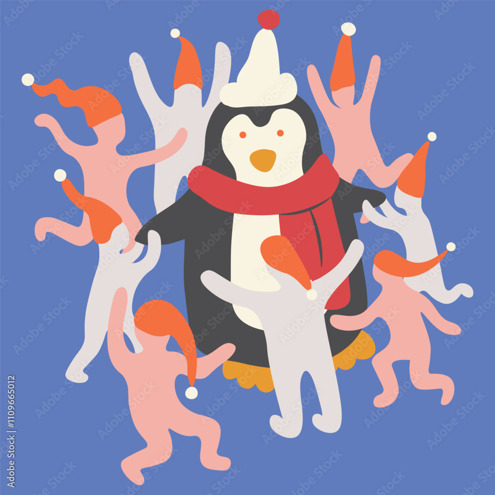 cute character in shape doodle style in vector for Christmas and New Year decor. Elements for poster sticker design logo decoration cute character in shape doodle style in vector for Christmas and New Year decor. Elements for poster sticker design logo decoration