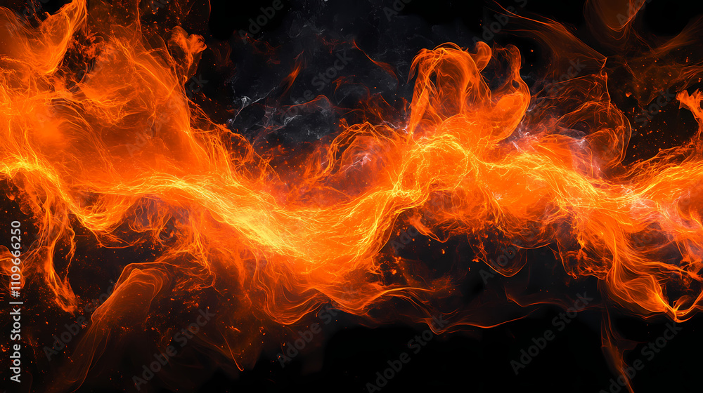 Bright orange electric shock on black background. Plasma. Illustration Bright orange electric shock on black background. Plasma. Illustration