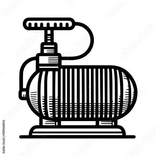 Simple Vector Icon of a Air Pump – Logo Design Illustration