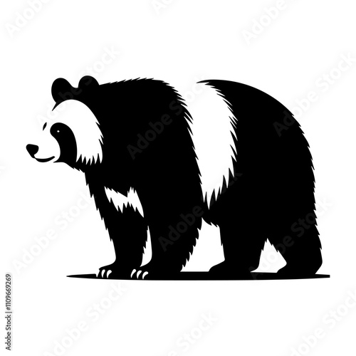 Simple Vector Icon of a Andean Bear – Logo Design Illustration