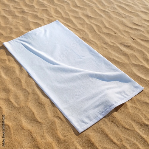 White beach towel blank mockup