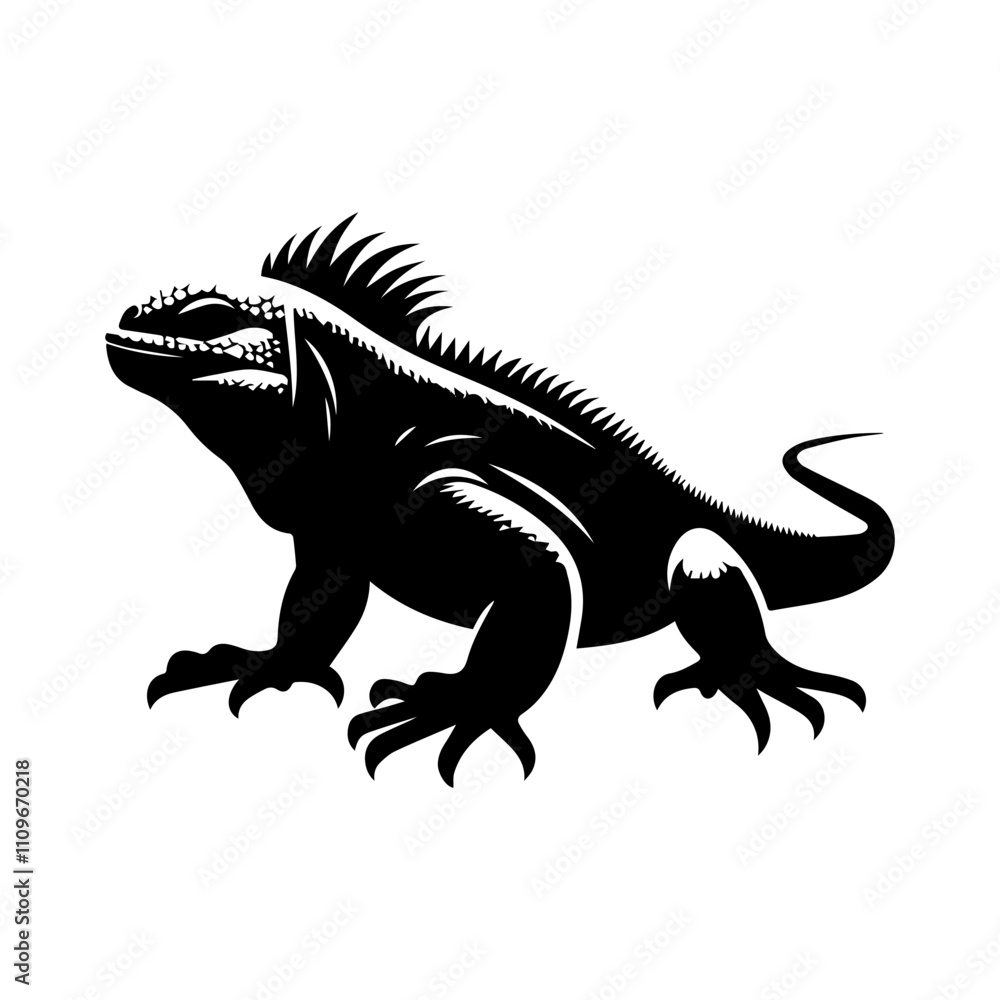Fototapeta premium Simple Vector Icon of a Marine Iguana – Logo Design Illustration
