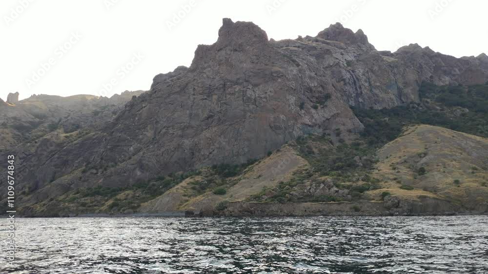 View of mountains from the sea View of mountains from the sea