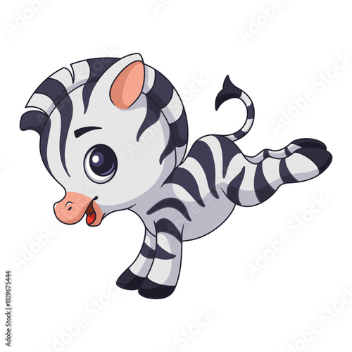 Cartoon vector illustration of zebra