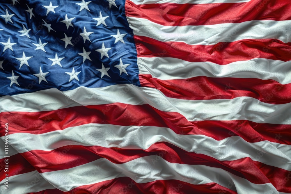 Close up american flag studio shot. Close up american flag studio shot.