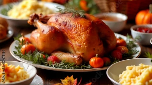 roasted chicken with potatoes and vegetables