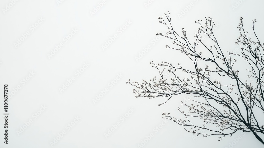Fototapeta premium Bare Branches Against a Pale Sky: A Minimalist Nature Photograph
