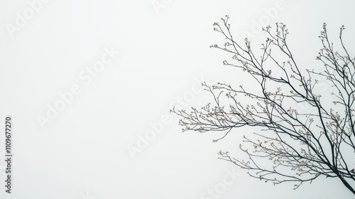 Wallpaper Mural Bare Branches Against a Pale Sky: A Minimalist Nature Photograph Torontodigital.ca