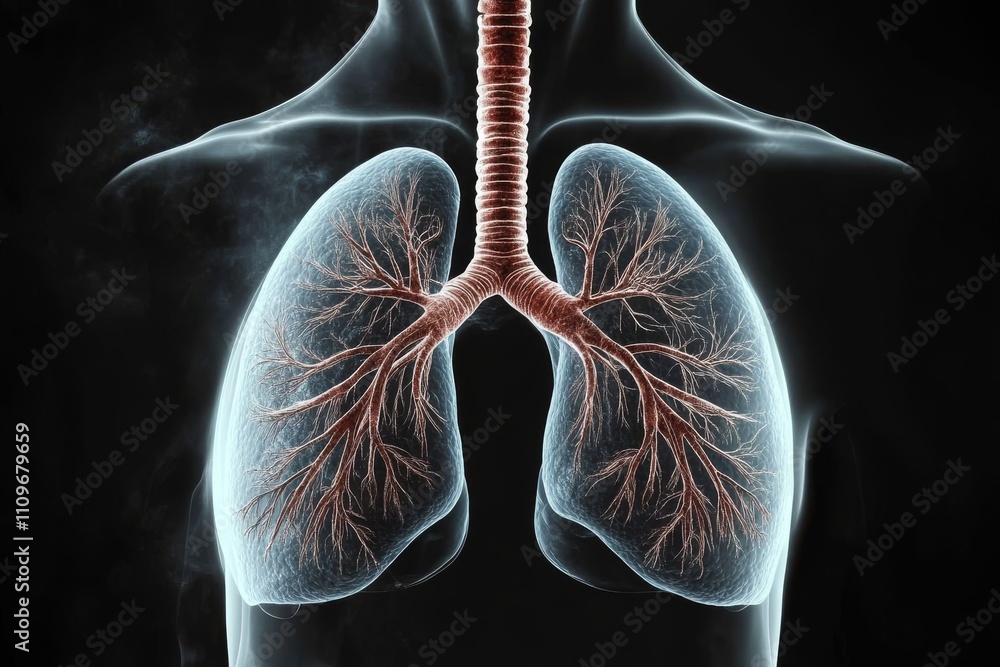This 3D representation of human lungs highlights their anatomy, crucial for understanding respiration, health, and emphasizes the need for pulmonary care and regular health checkups This 3D representation of human lungs highlights their anatomy, crucial for understanding respiration, health, and emphasizes the need for pulmonary care and regular health checkups