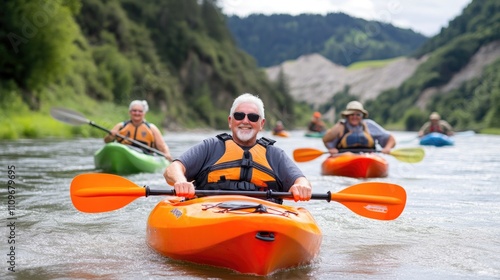 Wallpaper Mural Seniors Embracing Nature on a Kayaking Adventure Torontodigital.ca