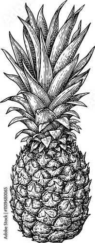 Pineapple ink sketch.