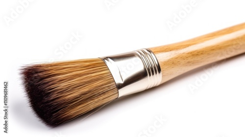 High-Quality Wooden-Handled Paint Brush, Close-Up Studio Shot