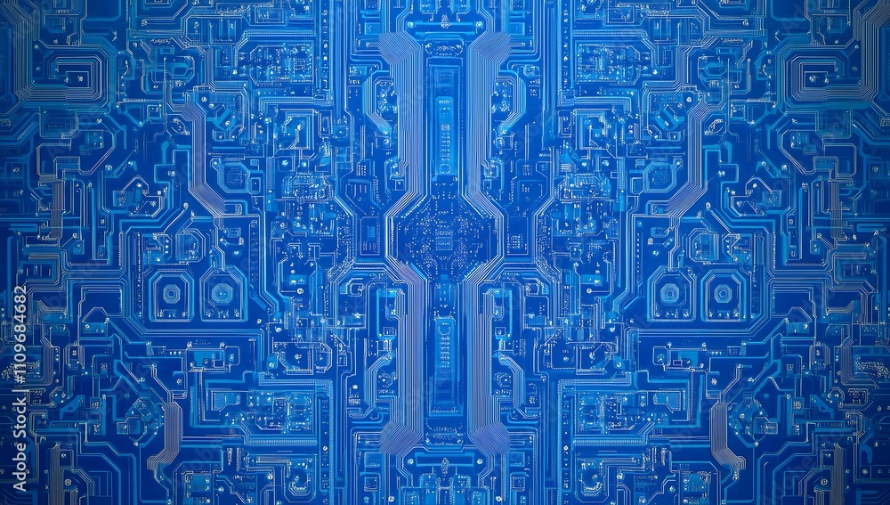 Blue circuit board background vector illustration. Blue circuit board background vector illustration.