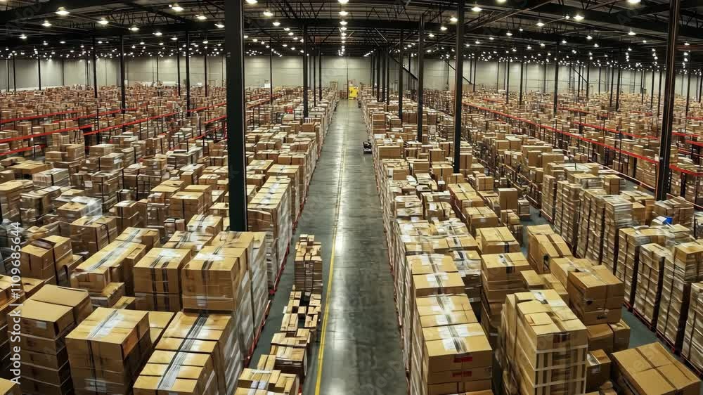 Efficient warehouse layout showcasing organized inventory storage and management practices Efficient warehouse layout showcasing organized inventory storage and management practices